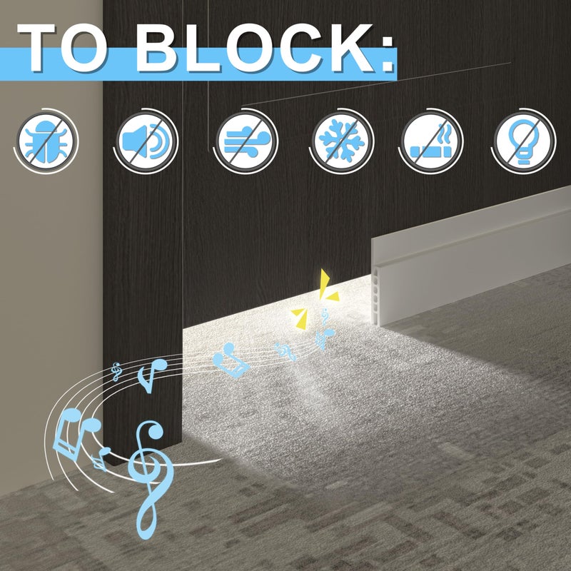 SYIPO 2 Pack Under Door Draft Stopper, 39" Premium Door Sweep Seal Strip Door Weather Stripping, Save Energy & Easy Instal Sound Proof Bottom Seal - Ideal for Keeping Out Cold/Hot Air & Noise - Image 3